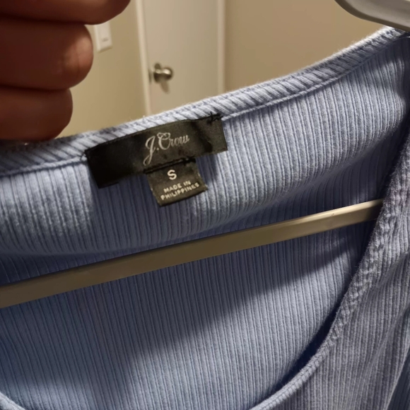 J. Crew Light Blue Ribbed Ruffle Strap Tank - Picture 5 of 9